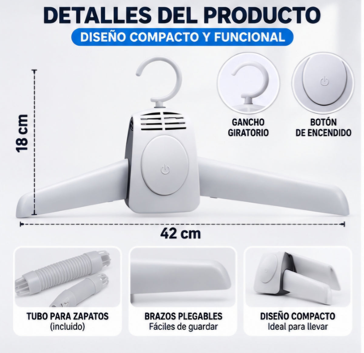 ✨ SECADORA PORTÁTIL DE ROPA Y ZAPATOS