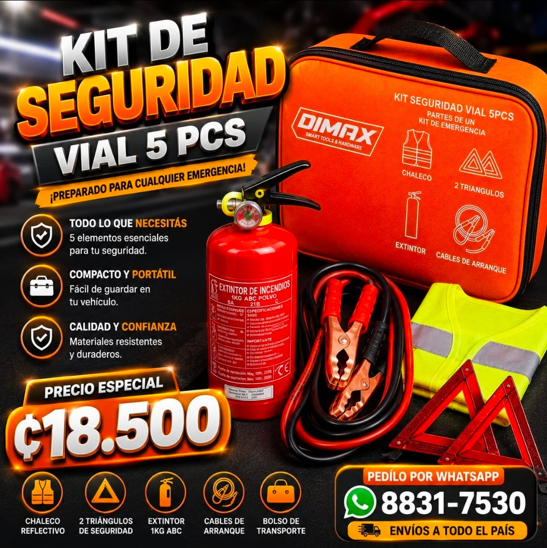 🚗🛡️ KIT DE SEGURIDAD VIAL 5 PIEZAS