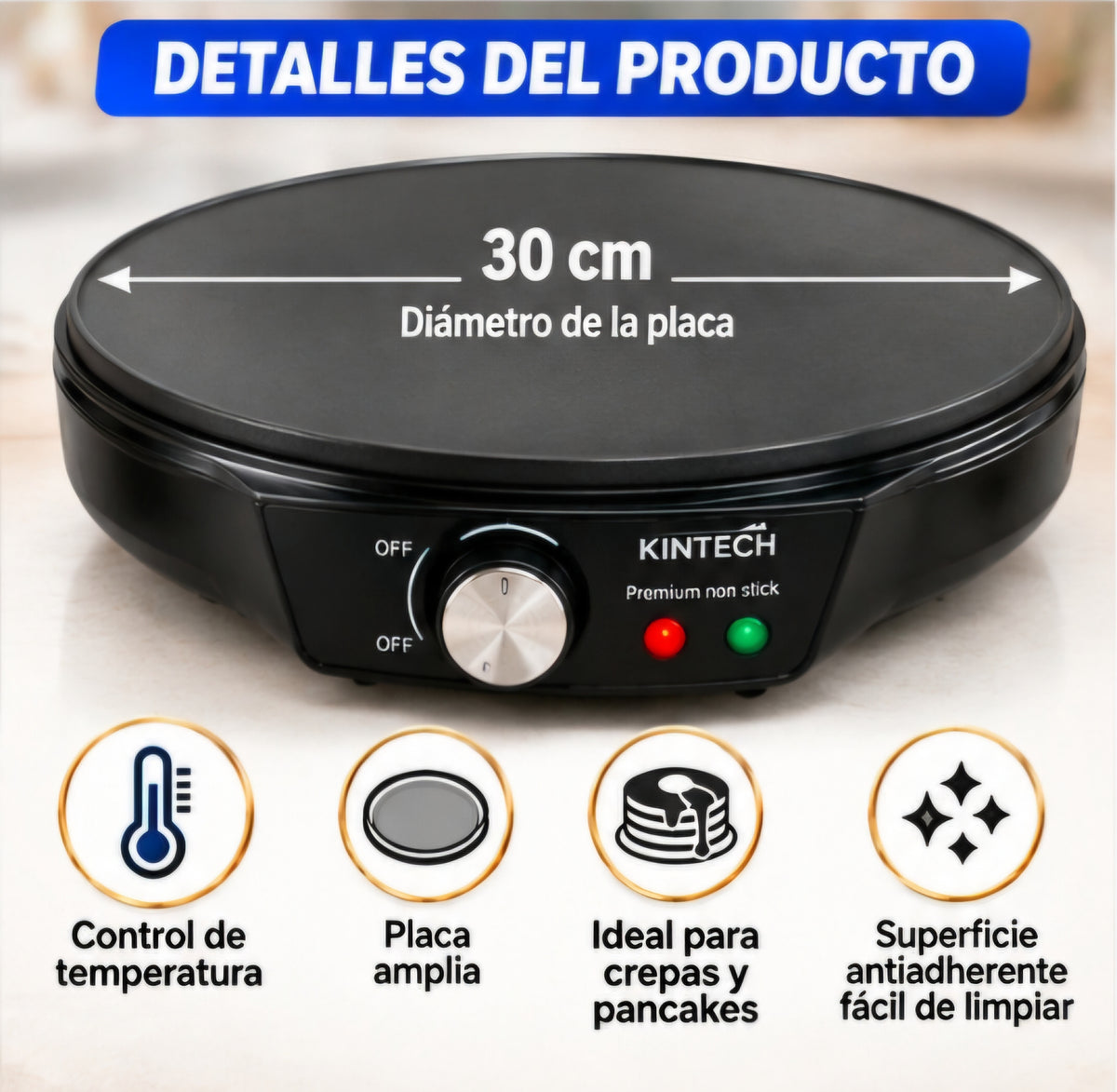 🥞✨ SARTÉN ELÉCTRICO PARA CREPAS KINTECH