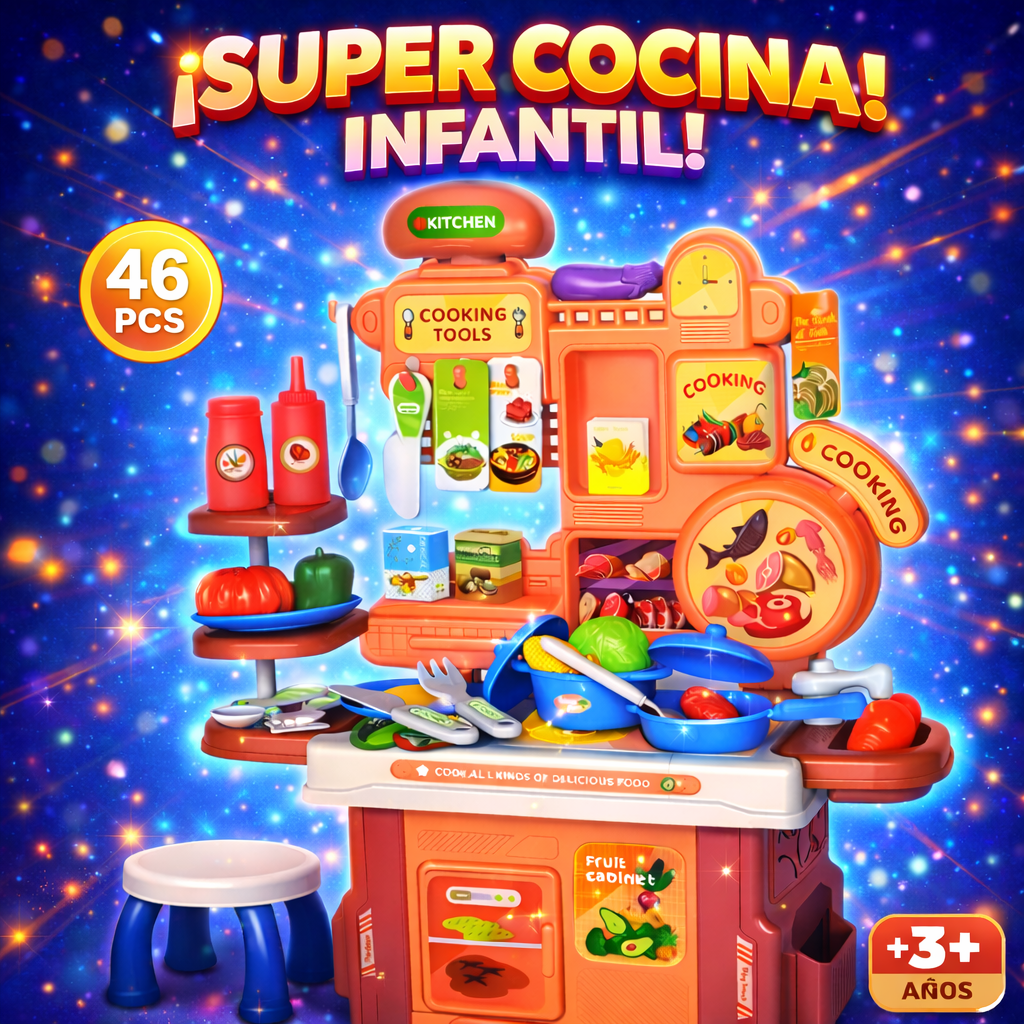 🍳✨ SÚPER COCINA INFANTIL DE JUGUETE – REF: PC18 ✨🧒