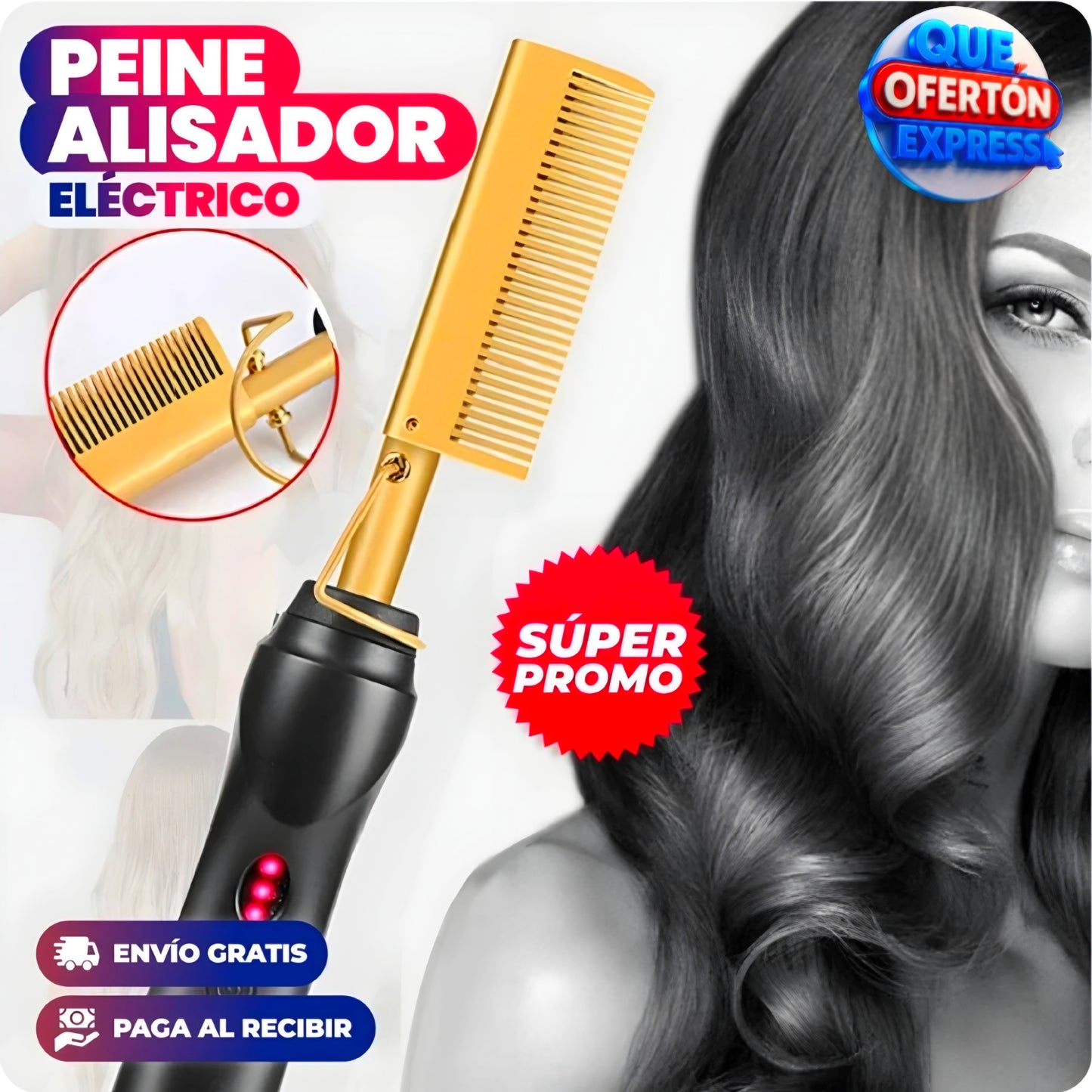 PEINE ELÉCTRICO ALISADOR PARA EL CABELLO
