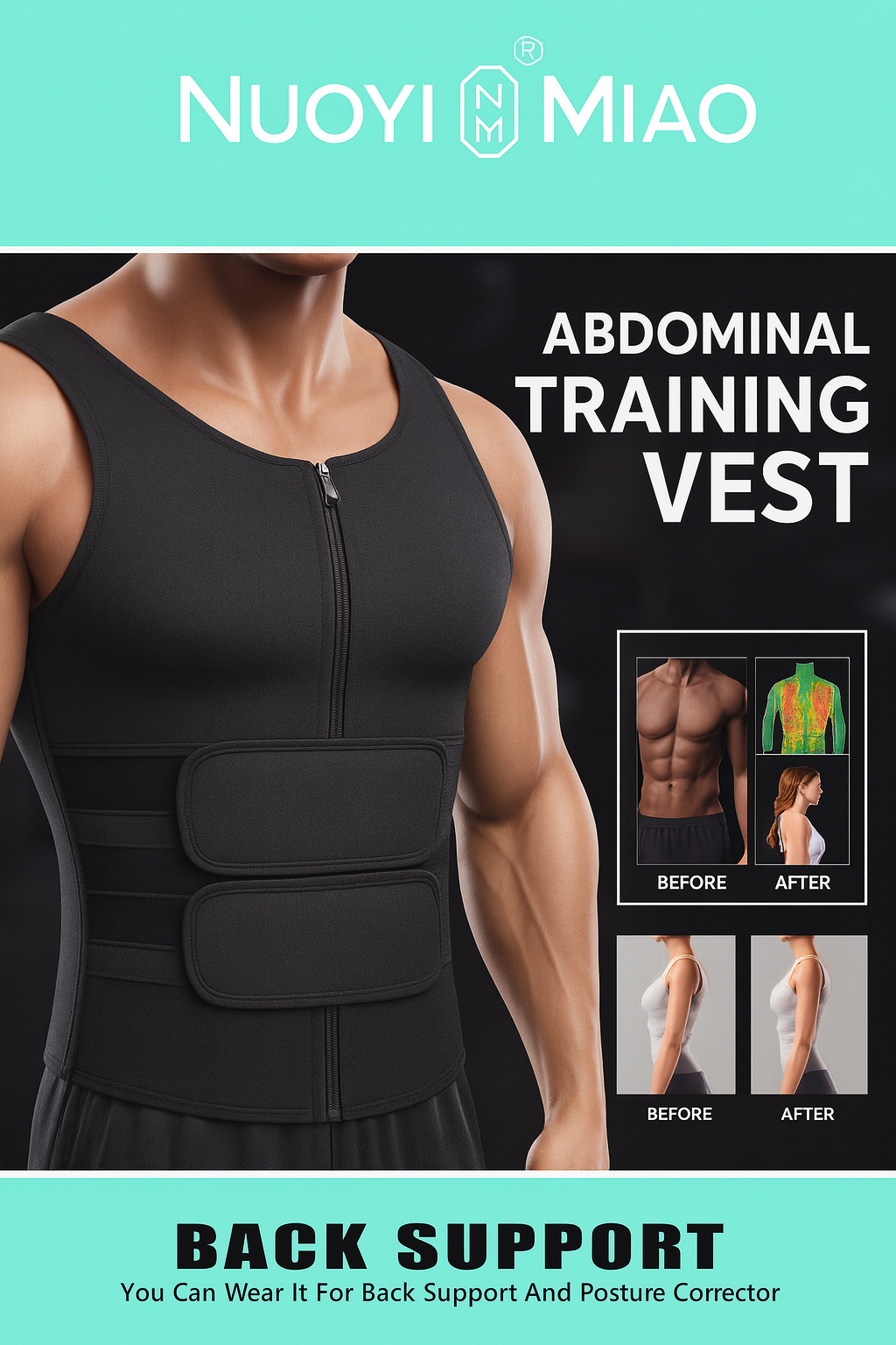 Chaleco Entrenador Abdominal & Corrector de Postura – Nuoyi Miao 💪