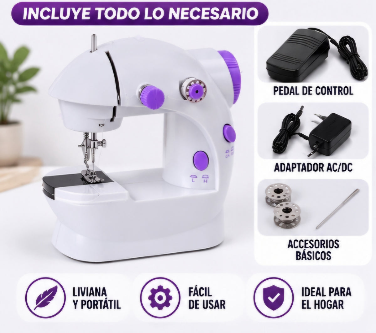 🧵✨ MINI MÁQUINA DE COSER SM-202A ✨🧵