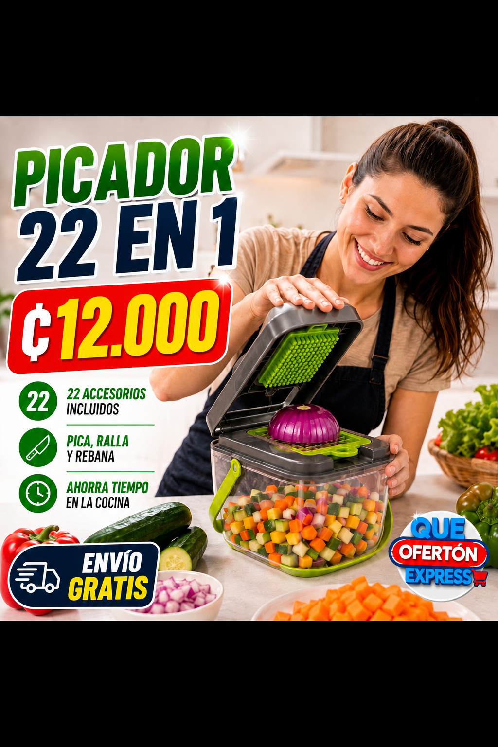 Cortador de verduras multifuncional 22 en 1 + ENVIO GRATIS