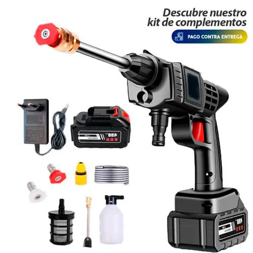 PISTOLA HIDROLAVADORA DE ALTA PRESIÓN PORTÁTIL 48V