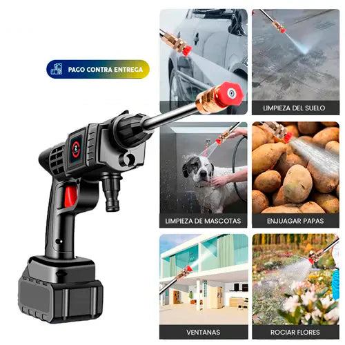 PISTOLA HIDROLAVADORA DE ALTA PRESIÓN PORTÁTIL 48V